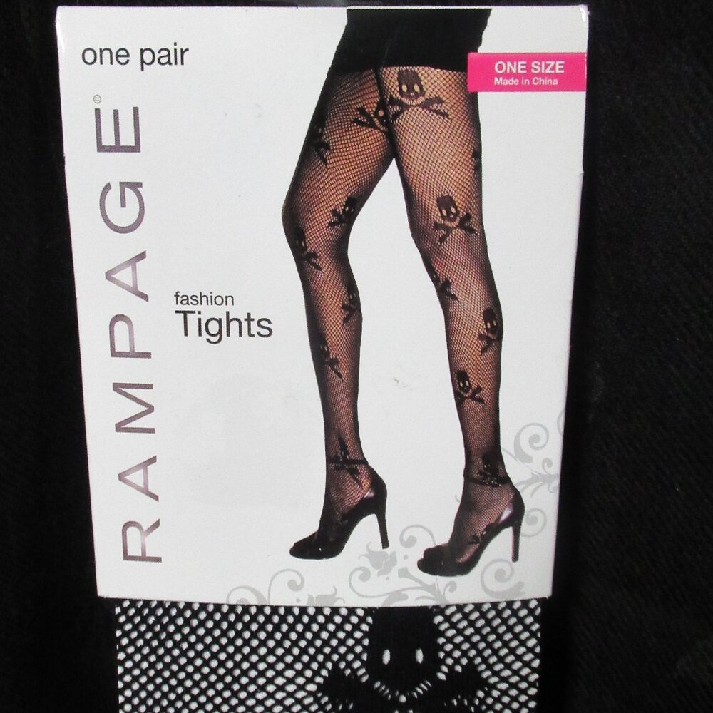 💥Skull and Crossbones Fishnet Tights OSFM